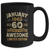 60 Years Awesome Vintage January 1965 60th Birthday Mug | siriusteestore