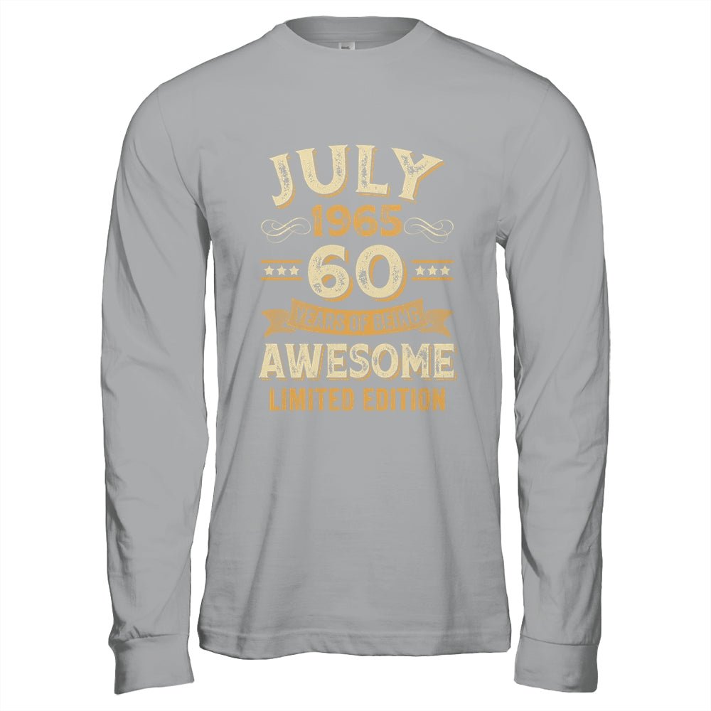 60 Years Awesome Vintage July 1965 60th Birthday Shirt & Hoodie | siriusteestore