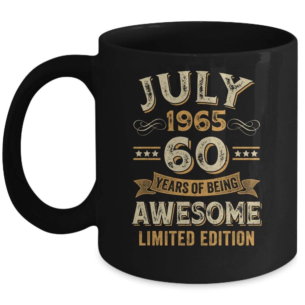 60 Years Awesome Vintage July 1965 60th Birthday Mug | siriusteestore