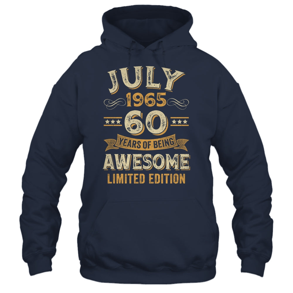 60 Years Awesome Vintage July 1965 60th Birthday Shirt & Hoodie | siriusteestore