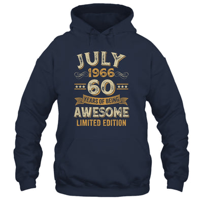 60 Years Awesome Vintage July 1966 60th Birthday Shirt & Hoodie | siriusteestore