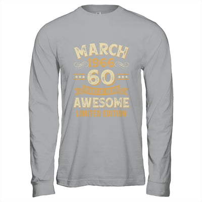 60 Years Awesome Vintage March 1966 60th Birthday Shirt & Hoodie | siriusteestore