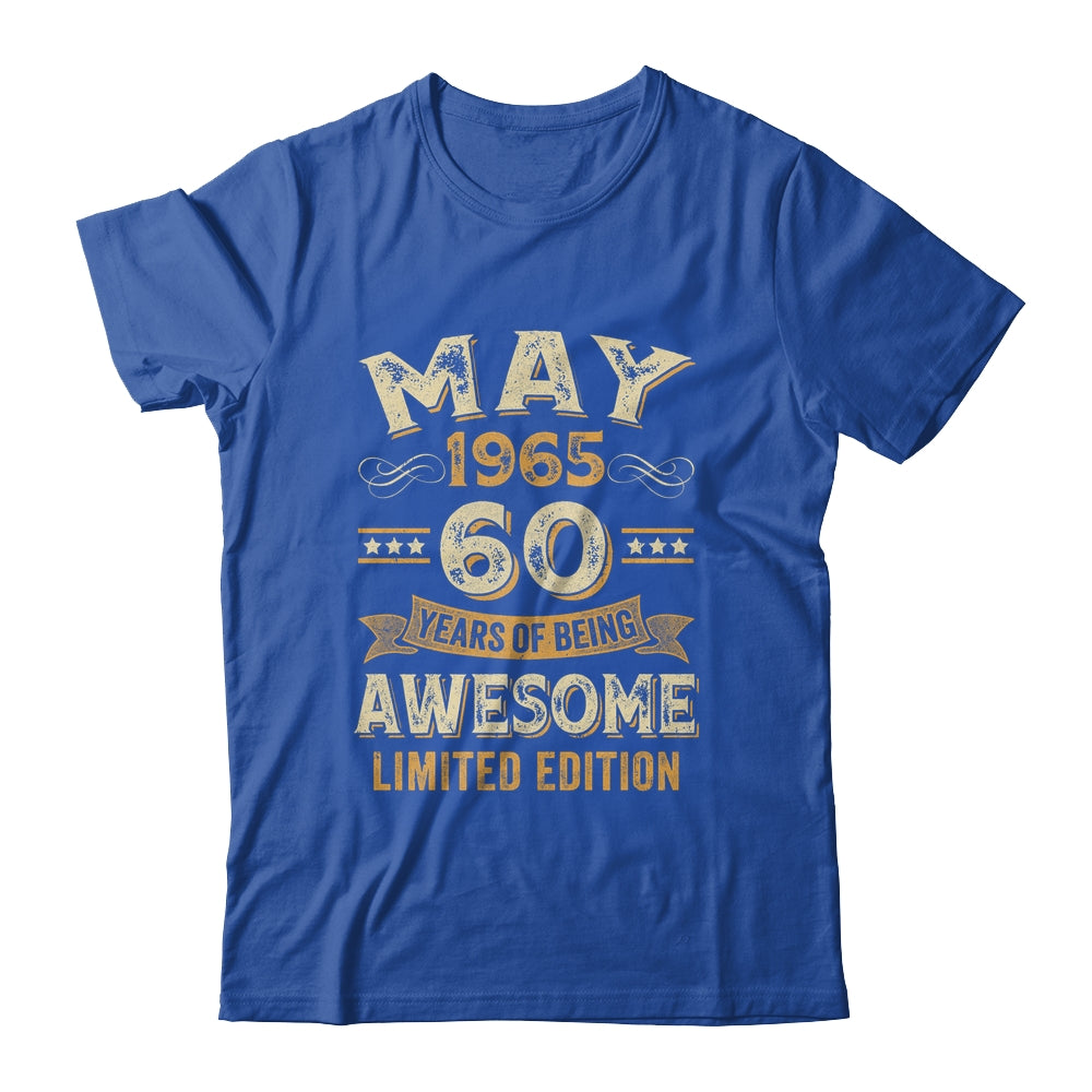 60 Years Awesome Vintage May 1965 60th Birthday Shirt & Hoodie | siriusteestore