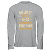 60 Years Awesome Vintage May 1965 60th Birthday Shirt & Hoodie | siriusteestore