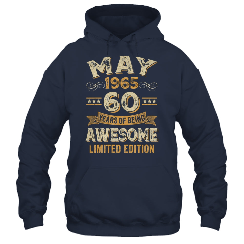 60 Years Awesome Vintage May 1965 60th Birthday Shirt & Hoodie | siriusteestore