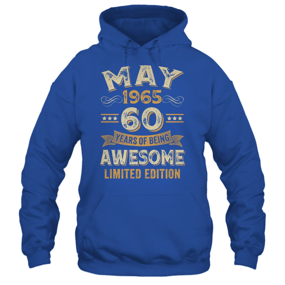 60 Years Awesome Vintage May 1965 60th Birthday Shirt & Hoodie | siriusteestore