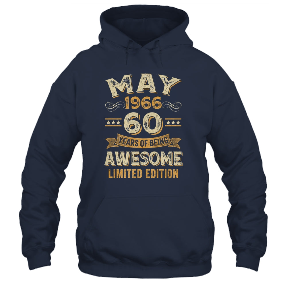 60 Years Awesome Vintage May 1966 60th Birthday Shirt & Hoodie | siriusteestore