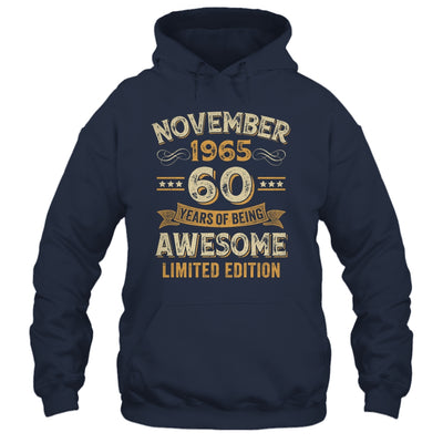 60 Years Awesome Vintage November 1965 60th Birthday Shirt & Hoodie | siriusteestore
