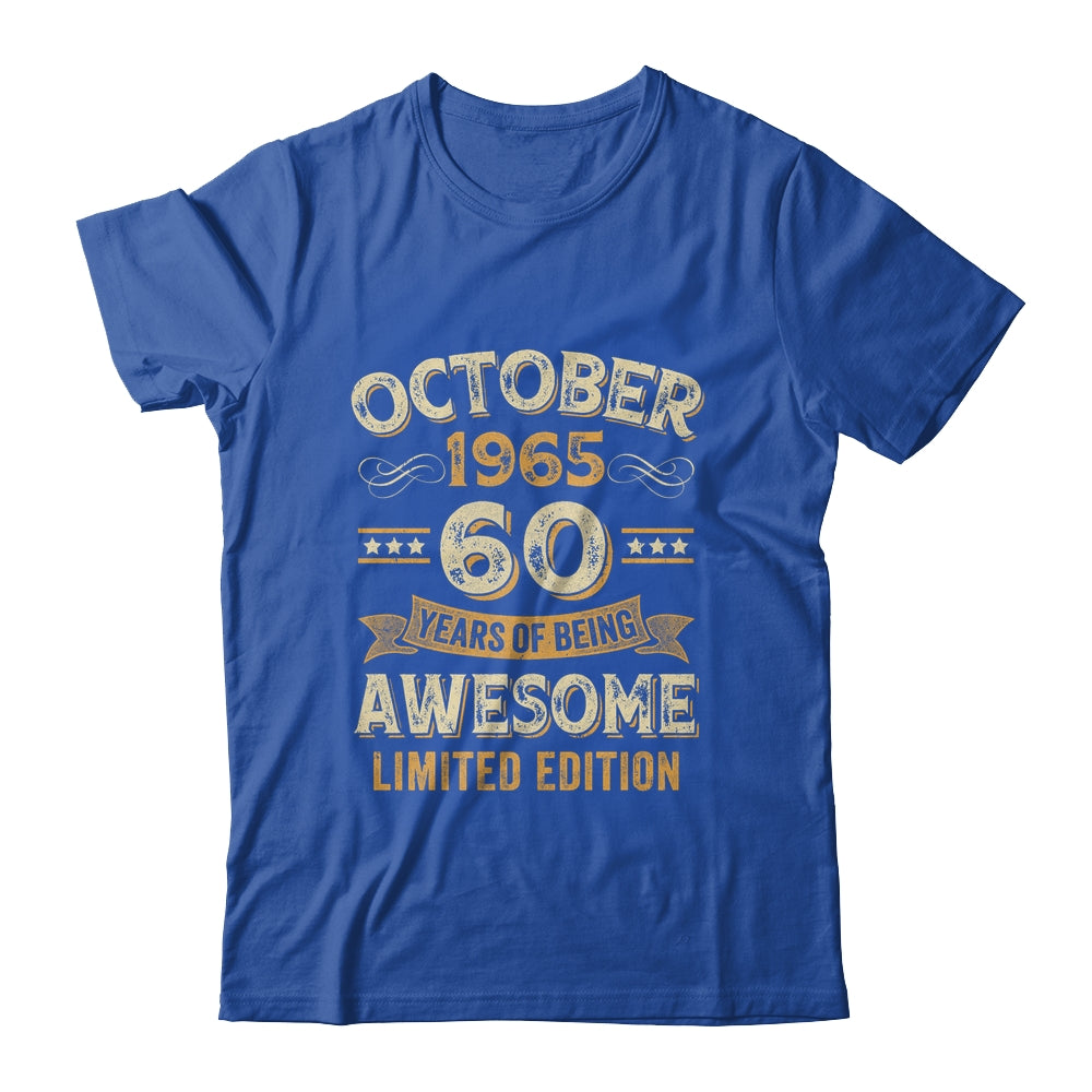 60 Years Awesome Vintage October 1965 60th Birthday Shirt & Hoodie | siriusteestore