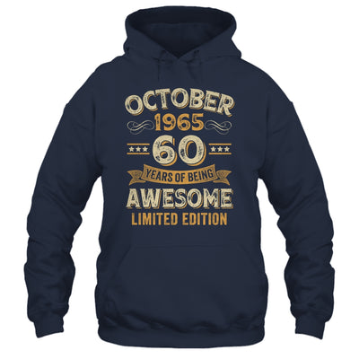 60 Years Awesome Vintage October 1965 60th Birthday Shirt & Hoodie | siriusteestore