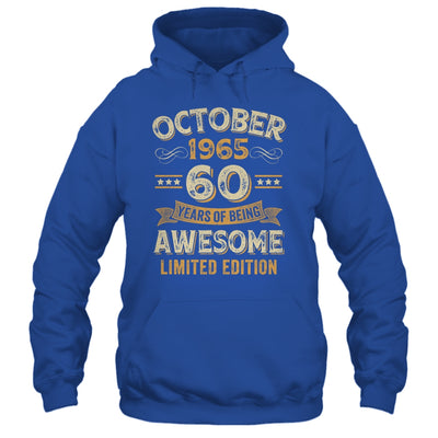 60 Years Awesome Vintage October 1965 60th Birthday Shirt & Hoodie | siriusteestore