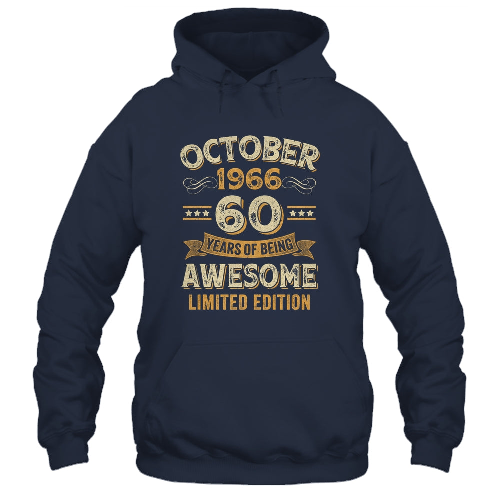 60 Years Awesome Vintage October 1966 60th Birthday Shirt & Hoodie | siriusteestore