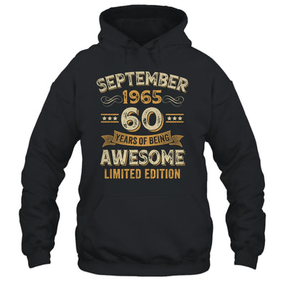60 Years Awesome Vintage September 1965 60th Birthday Shirt & Hoodie | siriusteestore