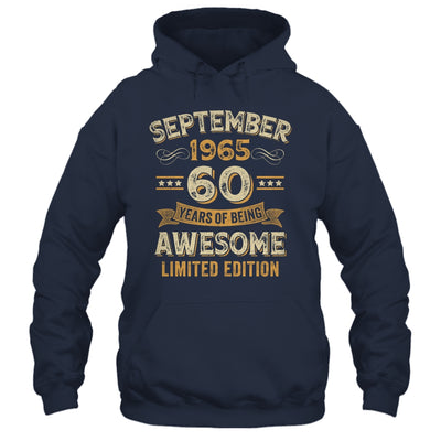 60 Years Awesome Vintage September 1965 60th Birthday Shirt & Hoodie | siriusteestore
