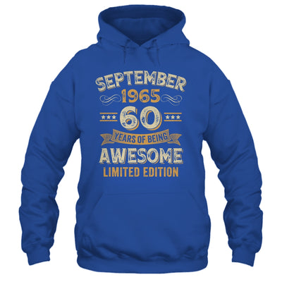 60 Years Awesome Vintage September 1965 60th Birthday Shirt & Hoodie | siriusteestore