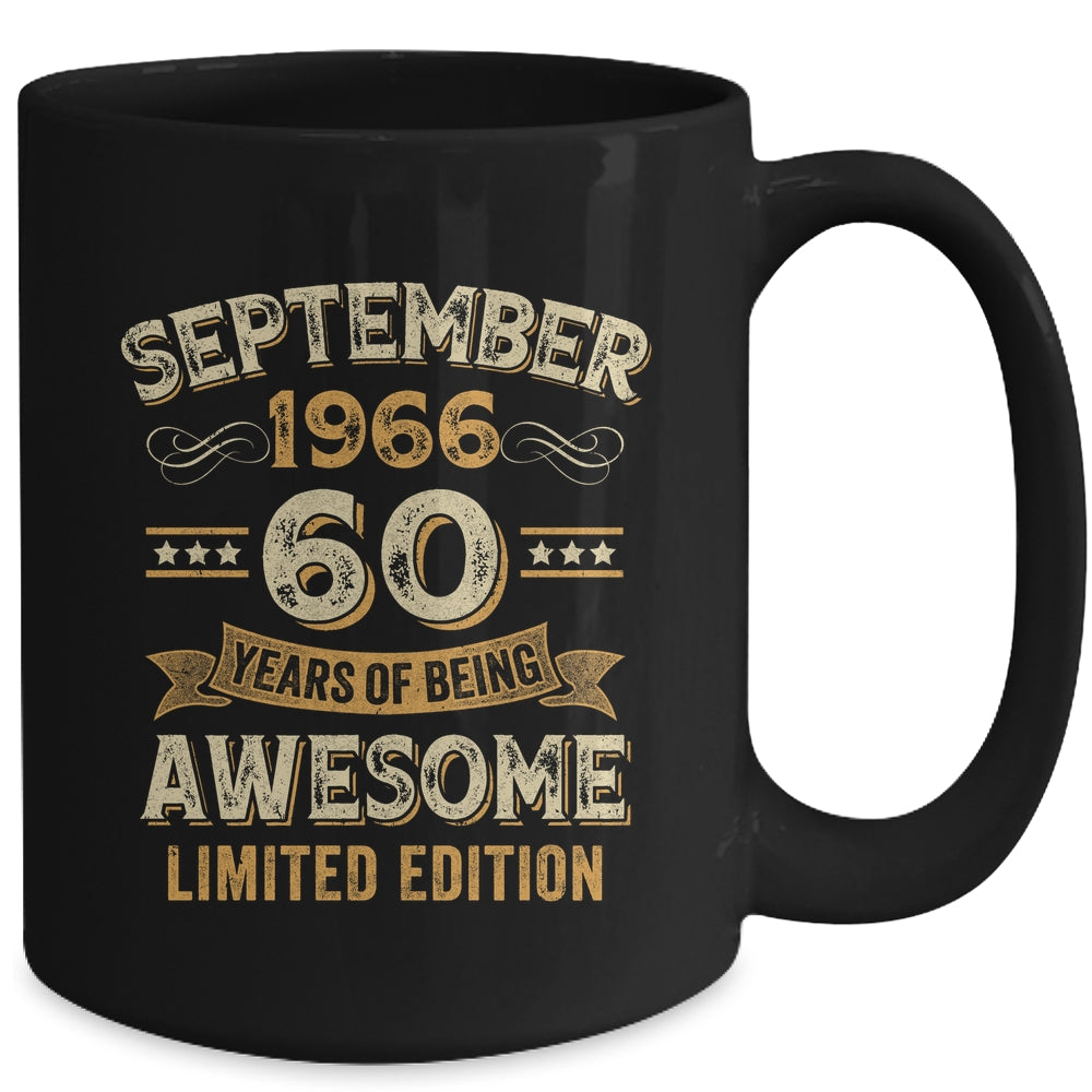 60 Years Awesome Vintage September 1966 60th Birthday Mug | siriusteestore