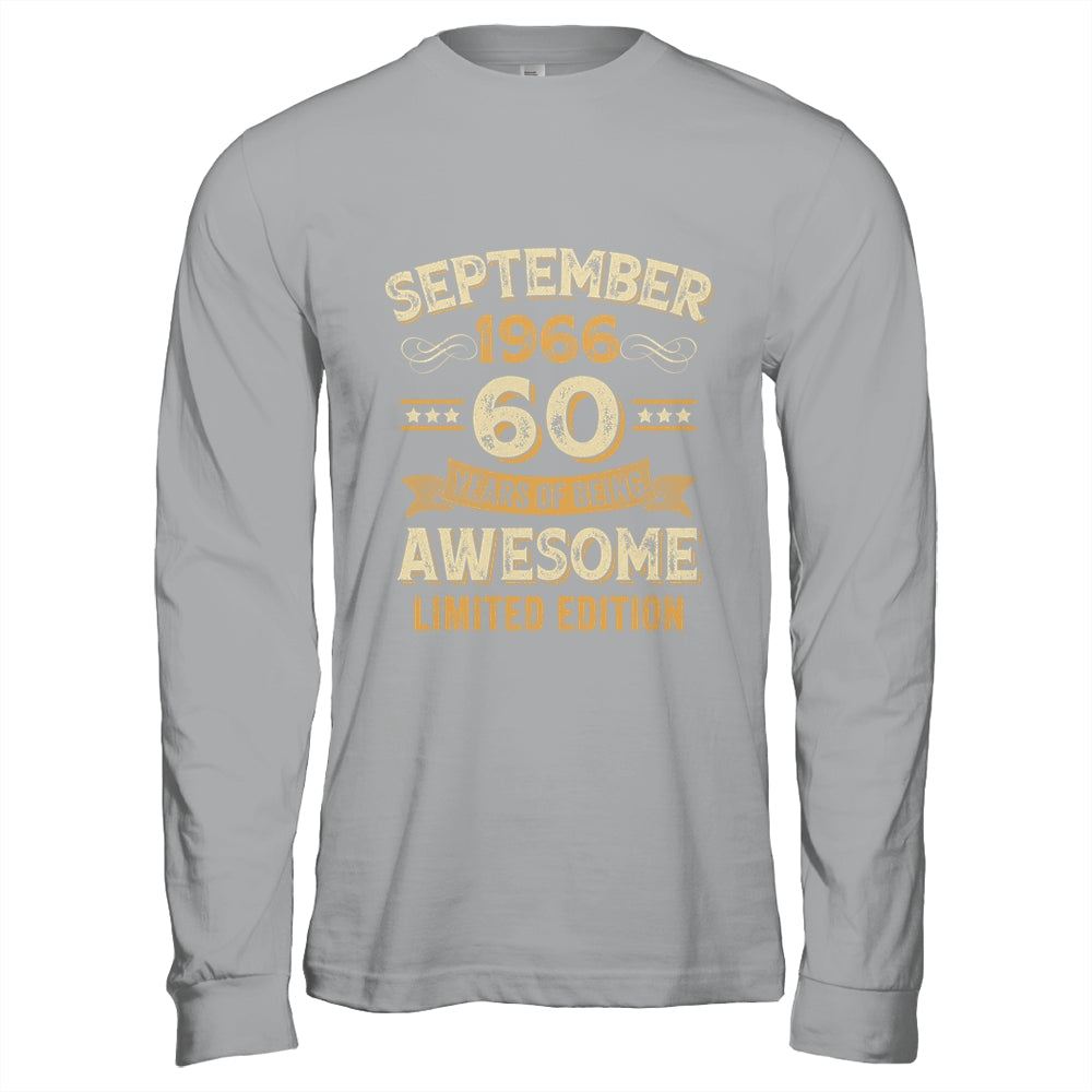60 Years Awesome Vintage September 1966 60th Birthday Shirt & Hoodie | siriusteestore