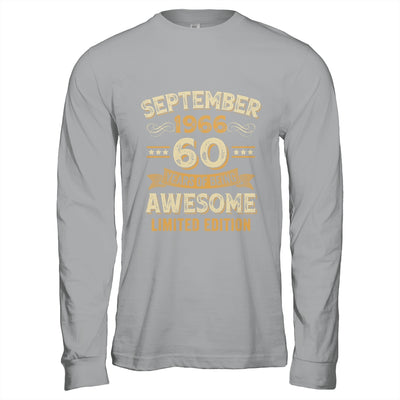60 Years Awesome Vintage September 1966 60th Birthday Shirt & Hoodie | siriusteestore