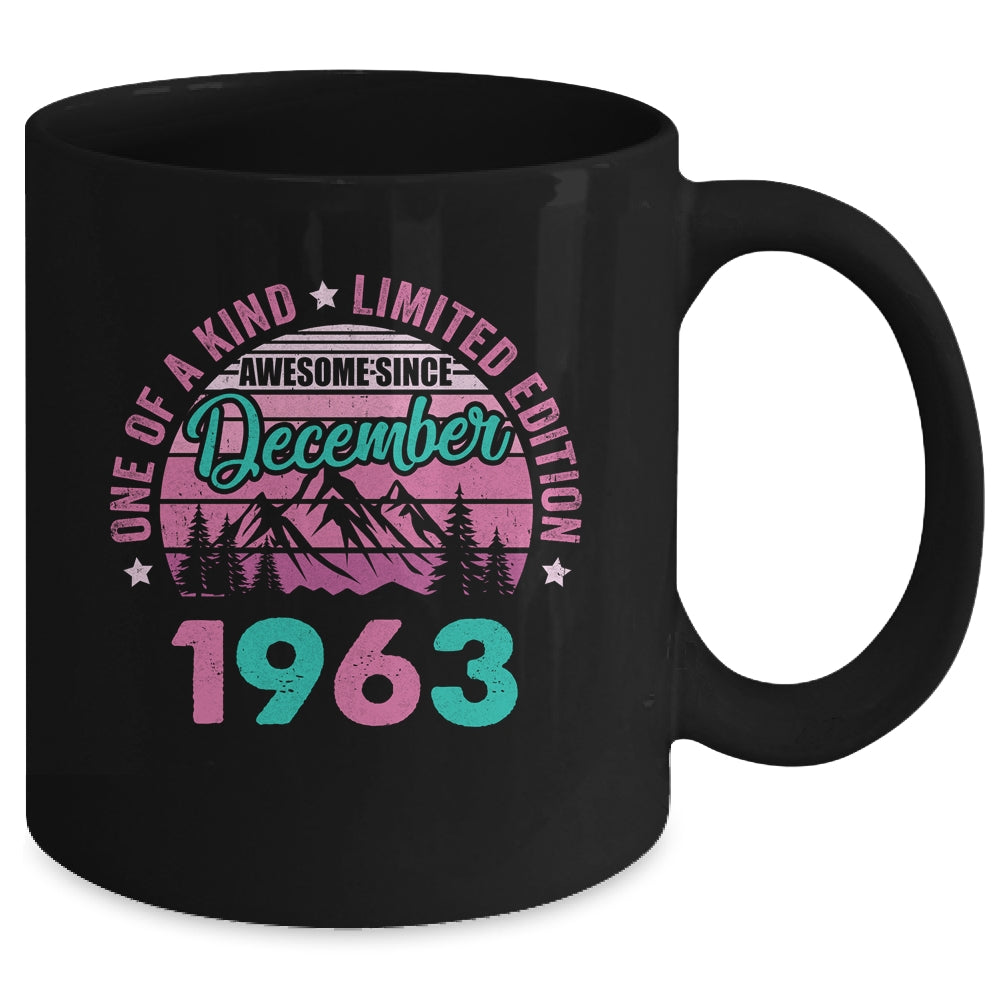 60 Years Old Awesome Since December 1963 60th Birthday Women Mug | siriusteestore
