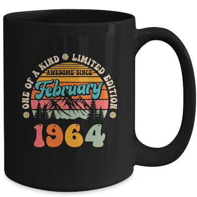 60 Years Old Awesome Since February 1964 60th Birthday Groovy Mug | siriusteestore