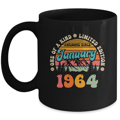 60 Years Old Awesome Since January 1964 60th Birthday Groovy Mug | siriusteestore