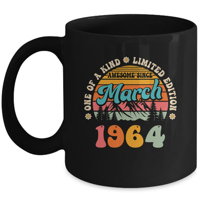 60 Years Old Awesome Since March 1964 60th Birthday Groovy Mug | siriusteestore