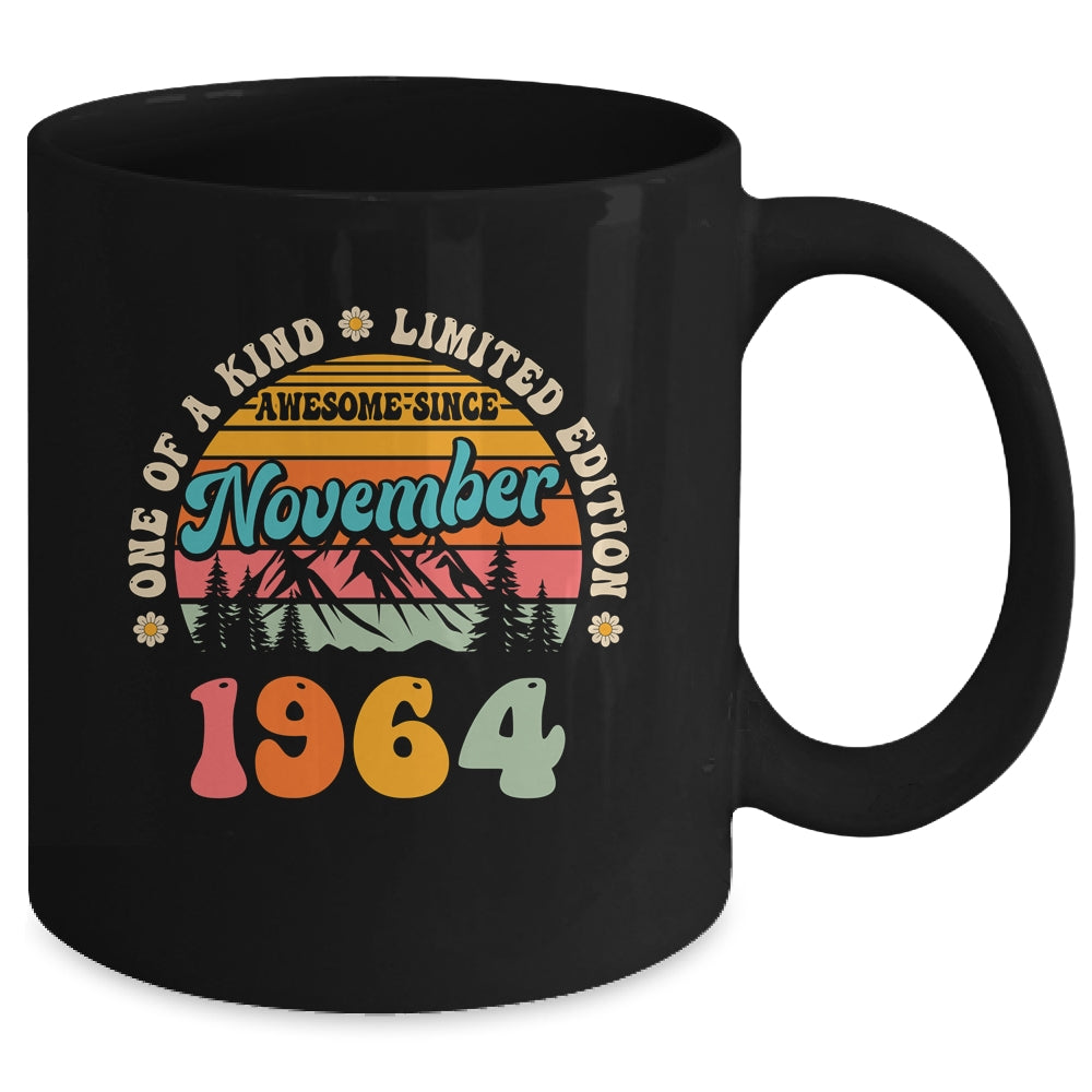 60 Years Old Awesome Since November 1964 60th Birthday Groovy Mug | siriusteestore