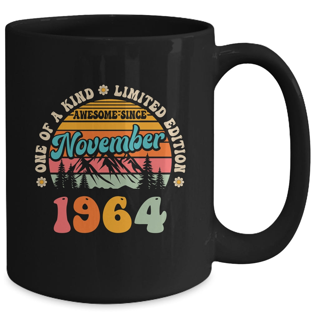 60 Years Old Awesome Since November 1964 60th Birthday Groovy Mug | siriusteestore
