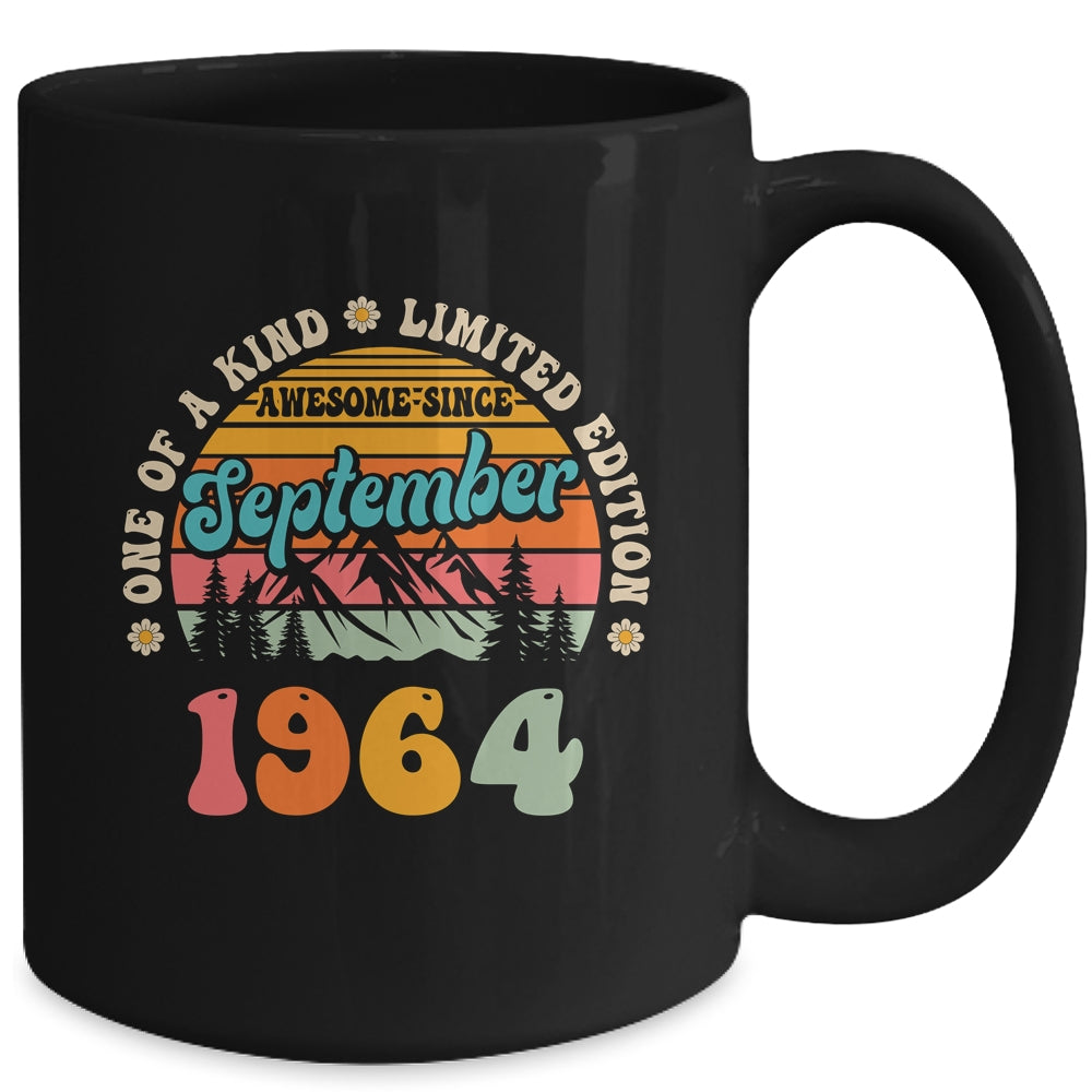 60 Years Old Awesome Since September 1964 60th Birthday Groovy Mug | siriusteestore