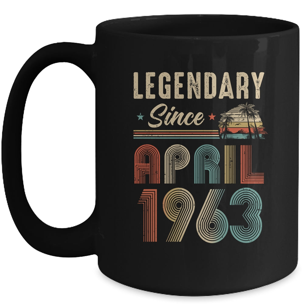 60 Years Old Legendary Since April 1963 60th Birthday Mug | siriusteestore