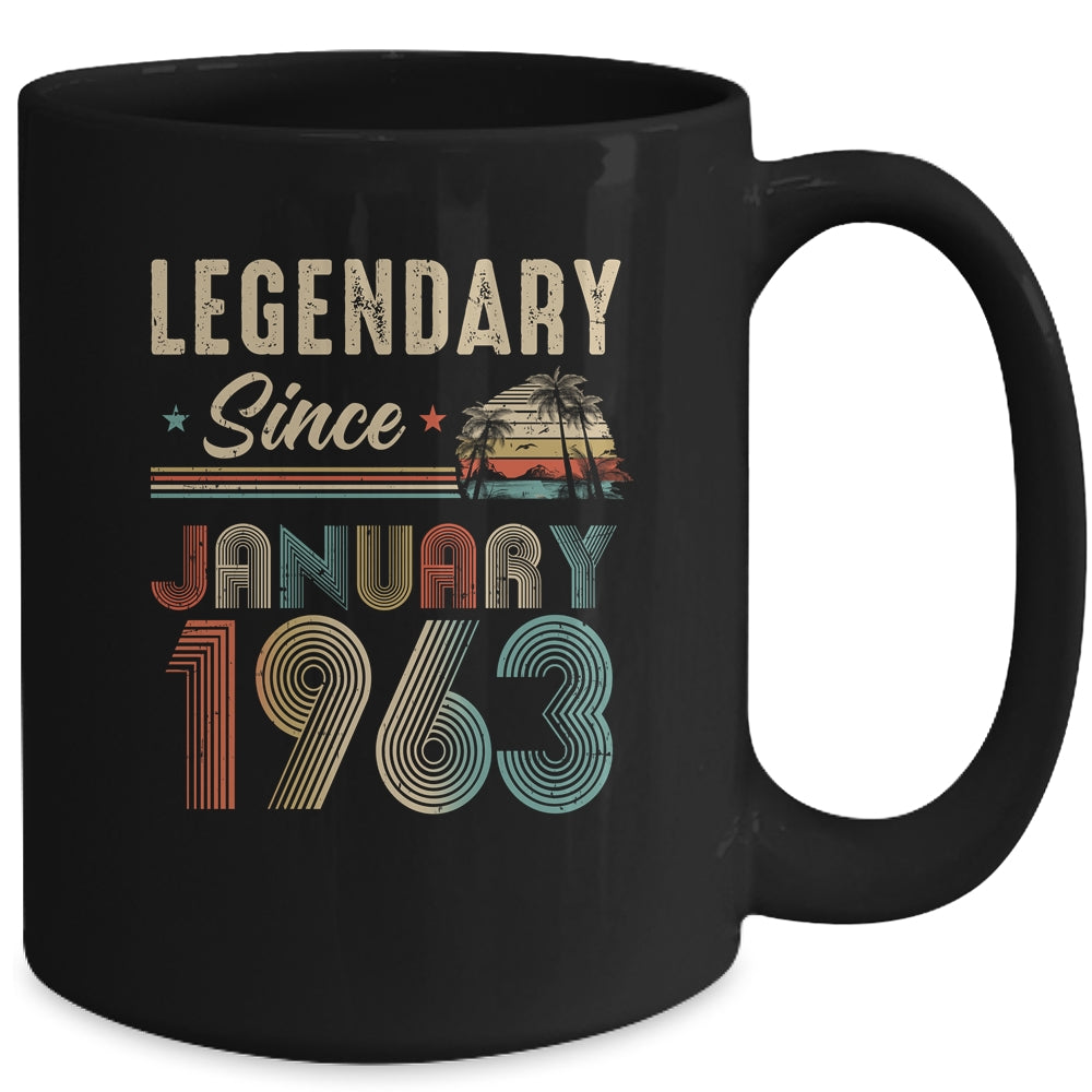 60 Years Old Legendary Since January 1963 60th Birthday Mug | siriusteestore