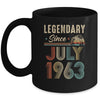 60 Years Old Legendary Since July 1963 60th Birthday Mug | siriusteestore