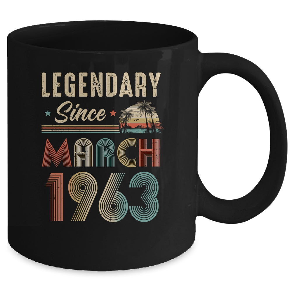 60 Years Old Legendary Since March 1963 60th Birthday Mug | siriusteestore