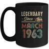 60 Years Old Legendary Since March 1963 60th Birthday Mug | siriusteestore