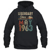 60 Years Old Legendary Since May 1963 60th Birthday Shirt & Hoodie | siriusteestore