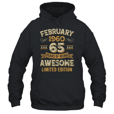 65 Years Awesome Vintage February 1960 65th Birthday Shirt & Hoodie | siriusteestore