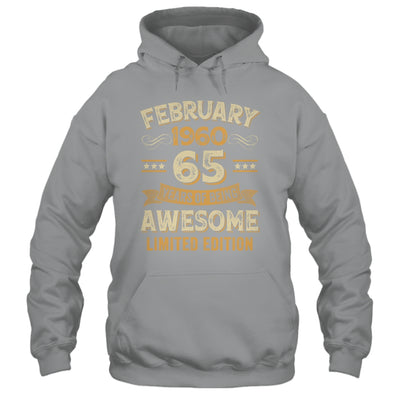 65 Years Awesome Vintage February 1960 65th Birthday Shirt & Hoodie | siriusteestore