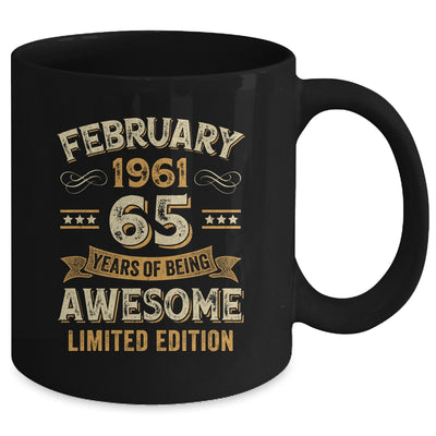 65 Years Awesome Vintage February 1961 65th Birthday Mug | siriusteestore