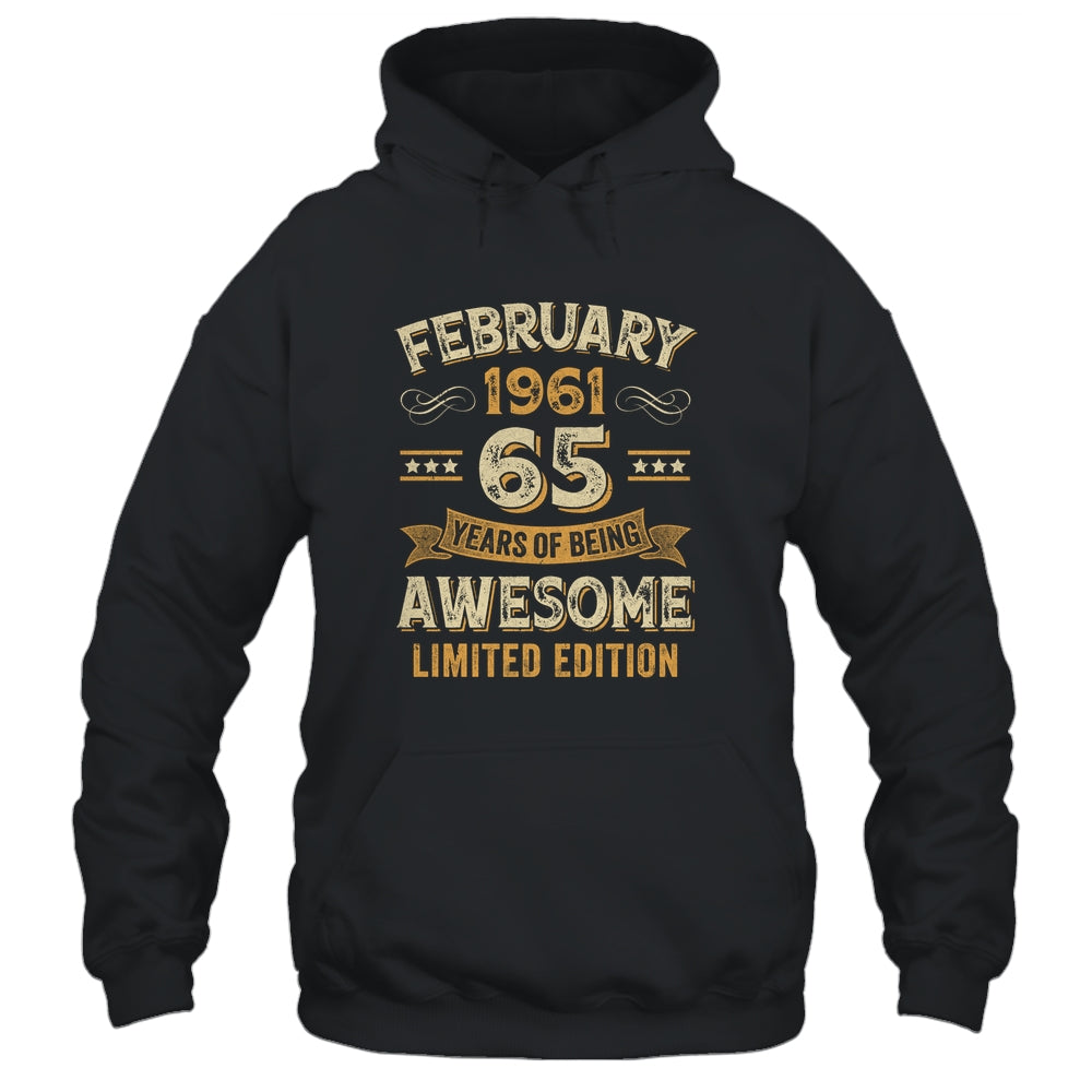 65 Years Awesome Vintage February 1961 65th Birthday Shirt & Hoodie | siriusteestore