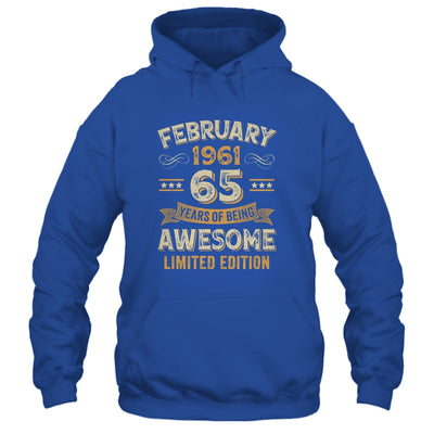 65 Years Awesome Vintage February 1961 65th Birthday Shirt & Hoodie | siriusteestore