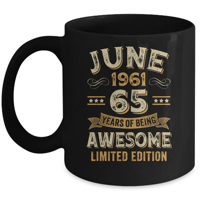 65 Years Awesome Vintage June 1961 65th Birthday Mug | siriusteestore