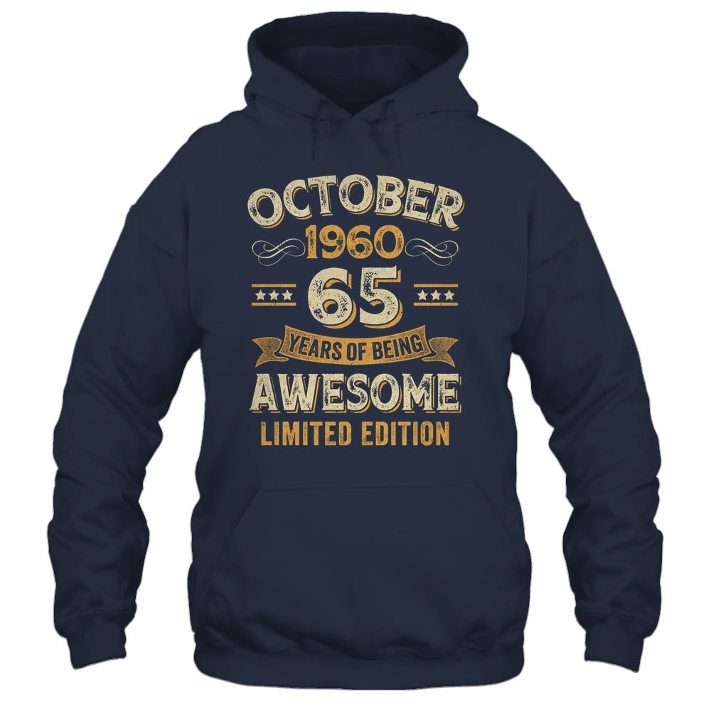 65 Years Awesome Vintage October 1960 65th Birthday Shirt & Hoodie | siriusteestore