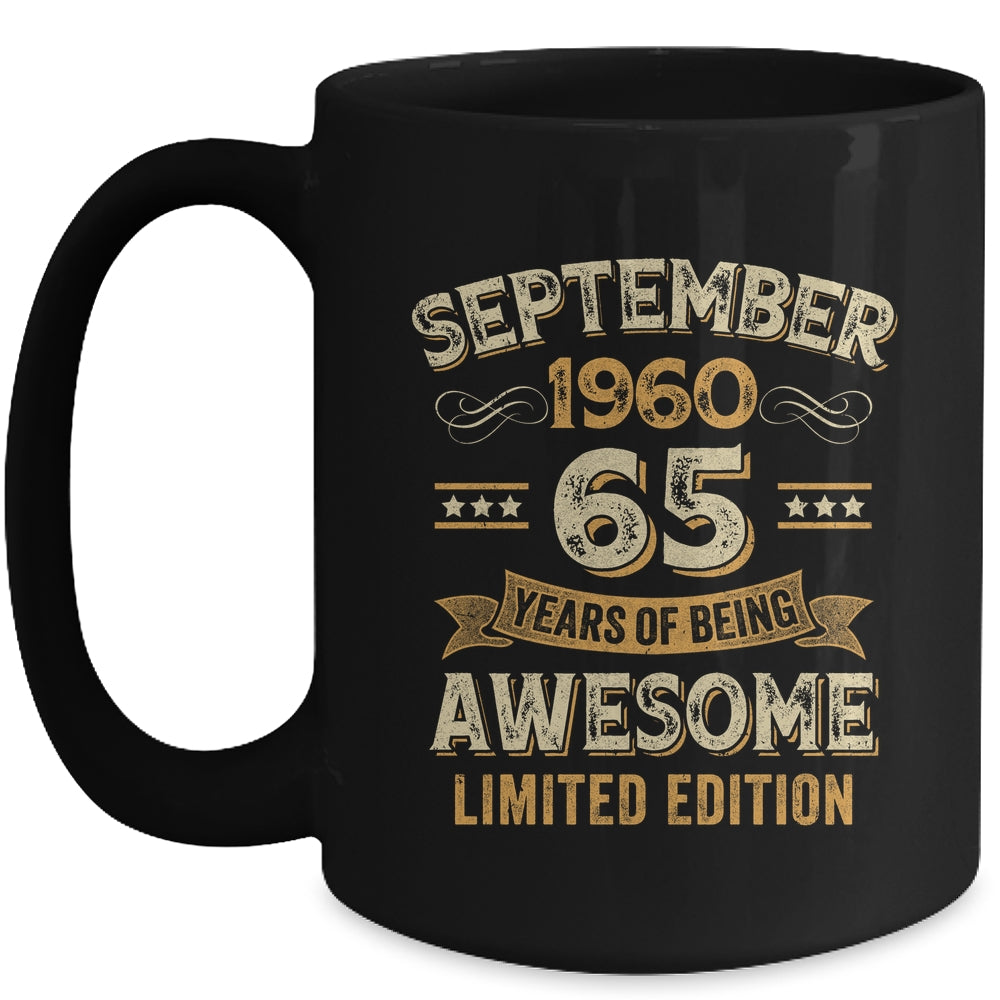 65 Years Awesome Vintage September 1960 65th Birthday Mug | siriusteestore