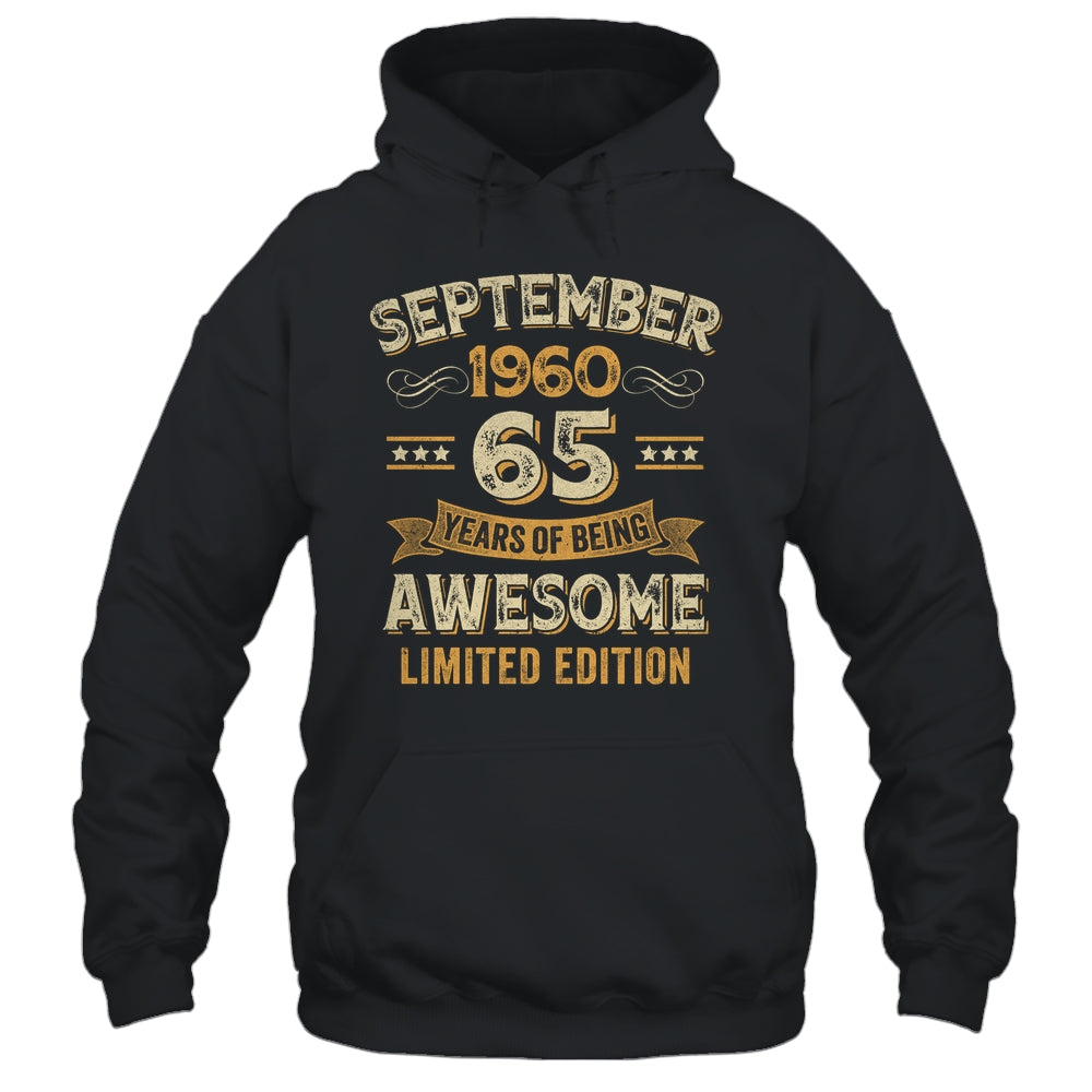 65 Years Awesome Vintage September 1960 65th Birthday Shirt & Hoodie | siriusteestore
