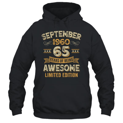 65 Years Awesome Vintage September 1960 65th Birthday Shirt & Hoodie | siriusteestore