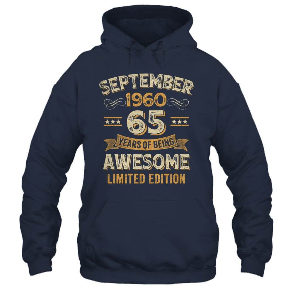 65 Years Awesome Vintage September 1960 65th Birthday Shirt & Hoodie | siriusteestore