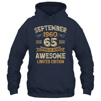 65 Years Awesome Vintage September 1960 65th Birthday Shirt & Hoodie | siriusteestore
