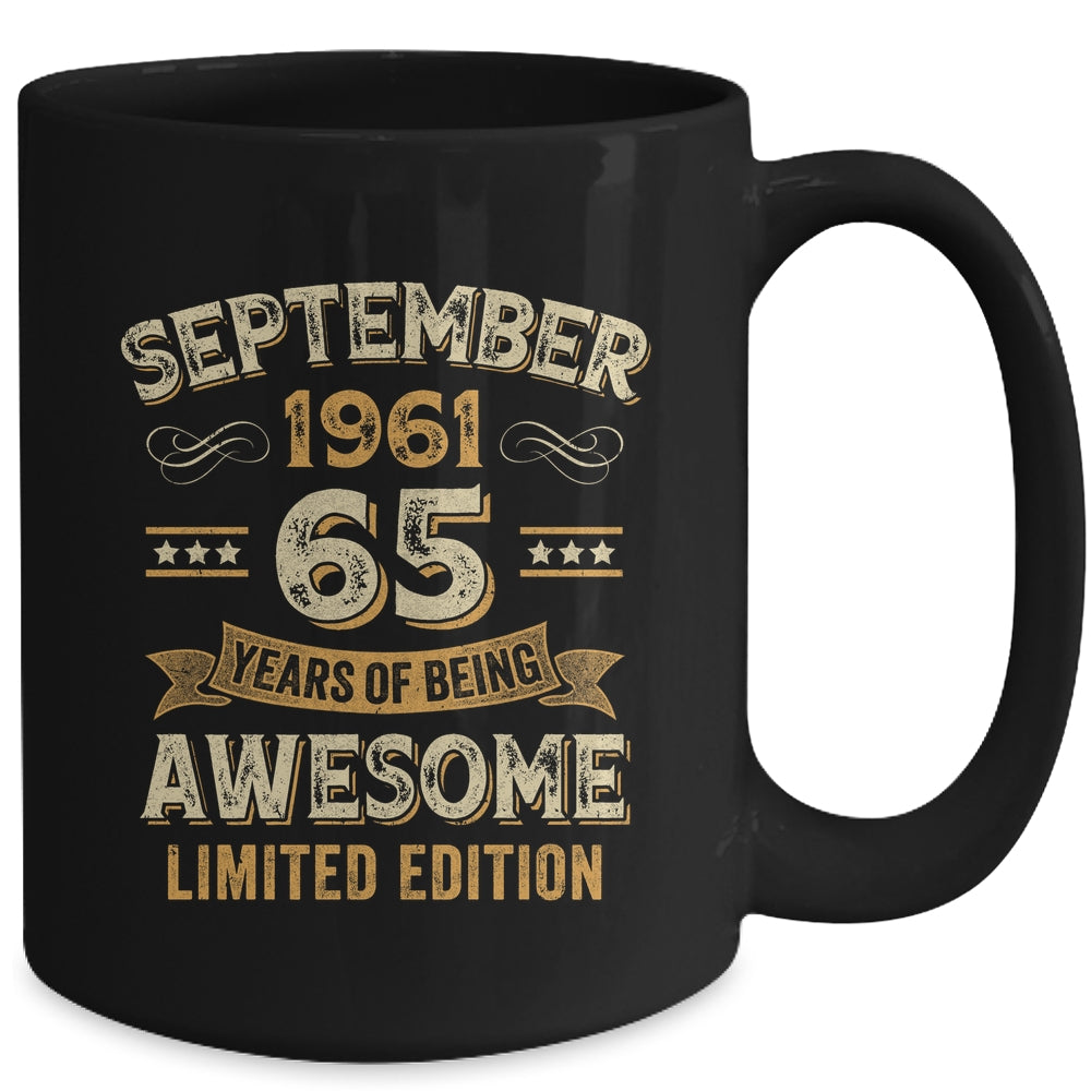 65 Years Awesome Vintage September 1961 65th Birthday Mug | siriusteestore