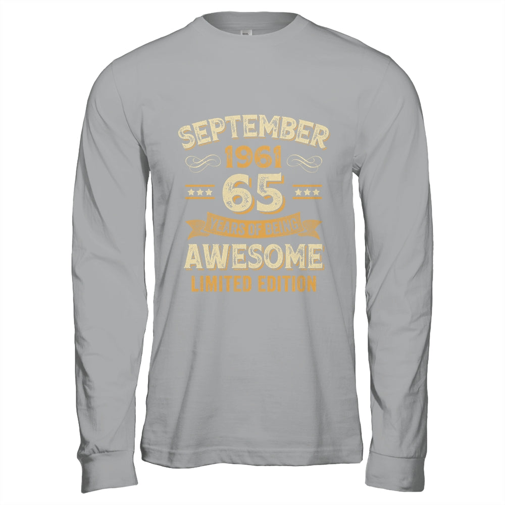 65 Years Awesome Vintage September 1961 65th Birthday Shirt & Hoodie | siriusteestore