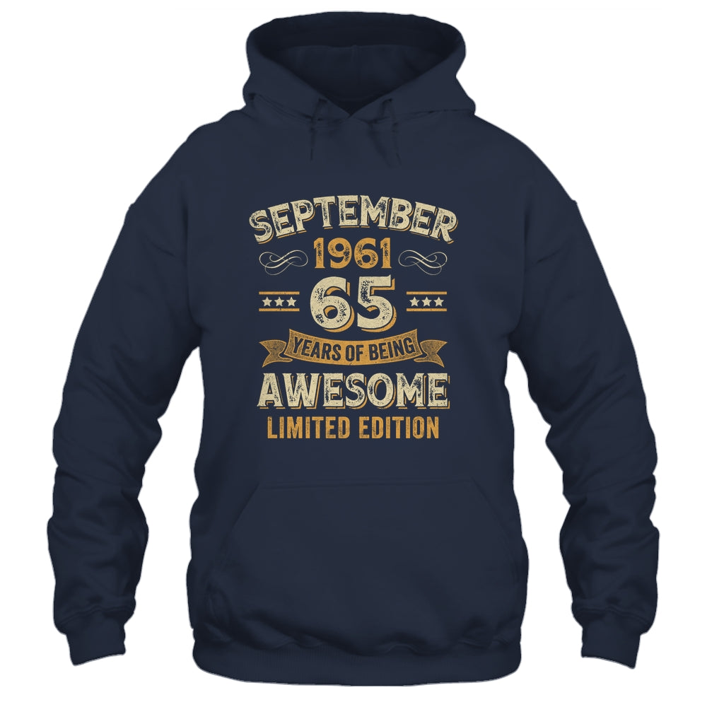 65 Years Awesome Vintage September 1961 65th Birthday Shirt & Hoodie | siriusteestore